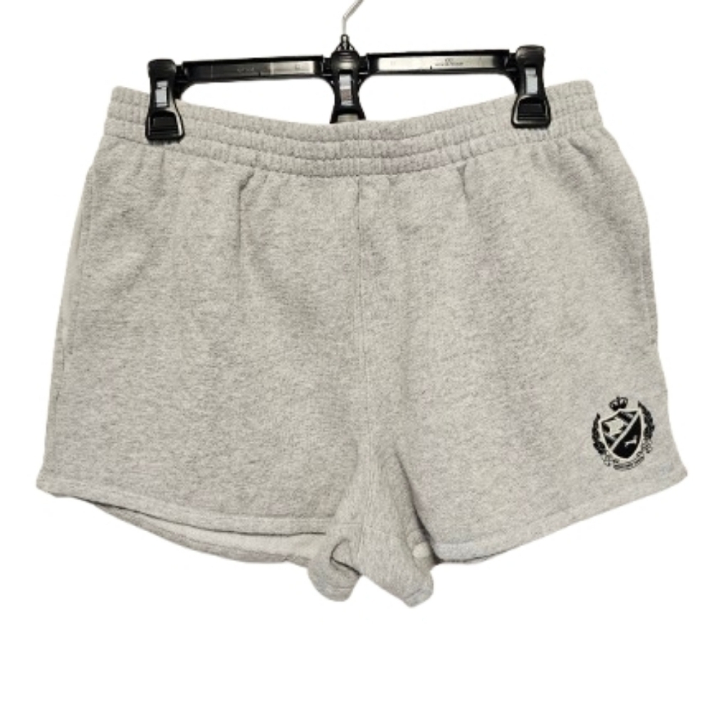 Pink Gray Women's Sweat Shorts with Logo Size Large